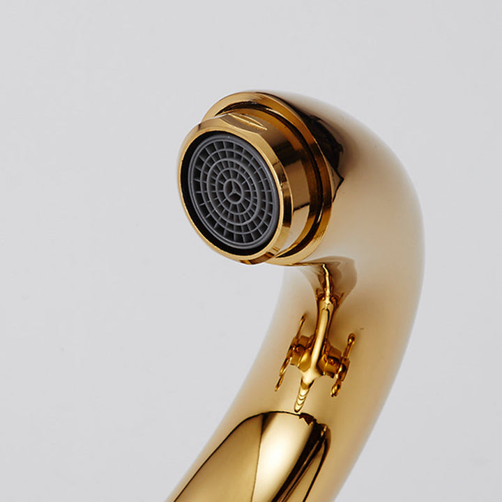 Lisslune | Centered Basin Faucet Single Hole Bathroom Faucet with 2 Cross Handles