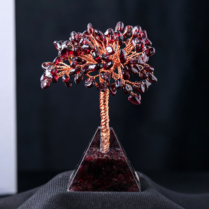 Lisslune | Natural Stone Gravel Pyramid Base Feng Shui Tree