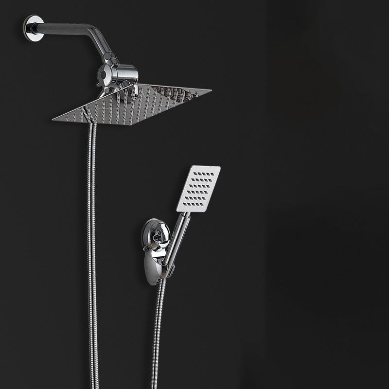 Lisslune | Square Metal Double Shower Heads Modern Shower with Shower Hose