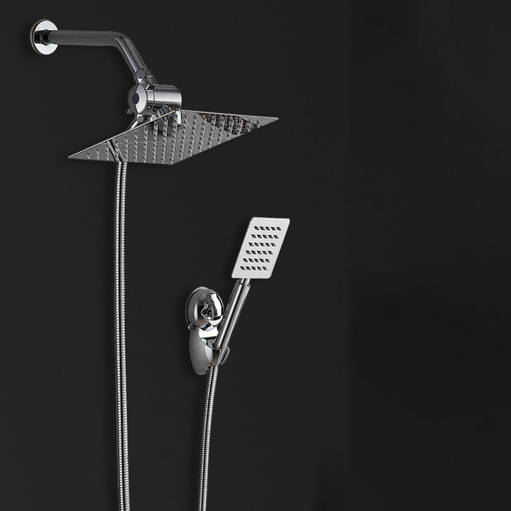 Lisslune | Square Metal Double Shower Heads Modern Shower with Shower Hose
