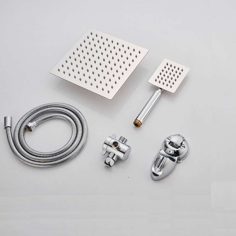Lisslune | Square Metal Double Shower Heads Modern Shower with Shower Hose