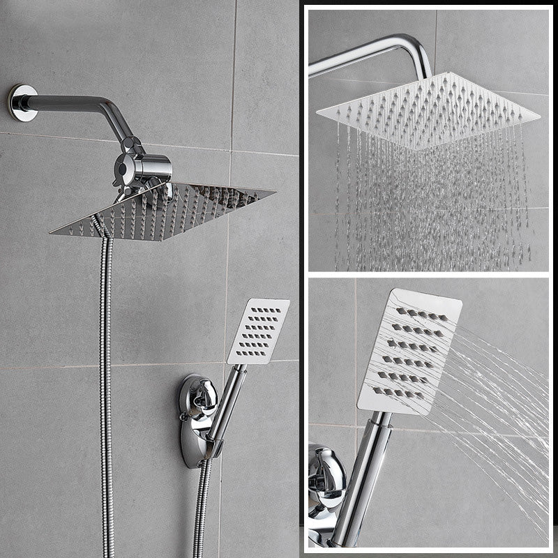 Lisslune | Square Metal Double Shower Heads Modern Shower with Shower Hose