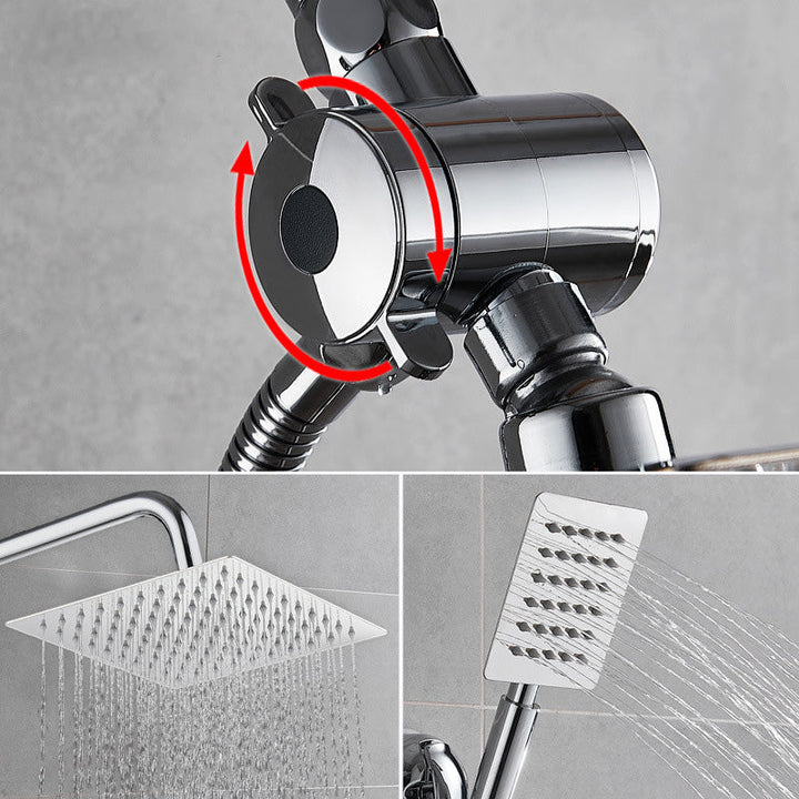 Lisslune | Square Metal Double Shower Heads Modern Shower with Shower Hose