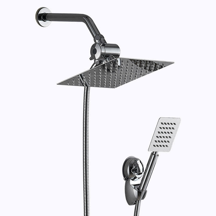 Lisslune | Square Metal Double Shower Heads Modern Shower with Shower Hose