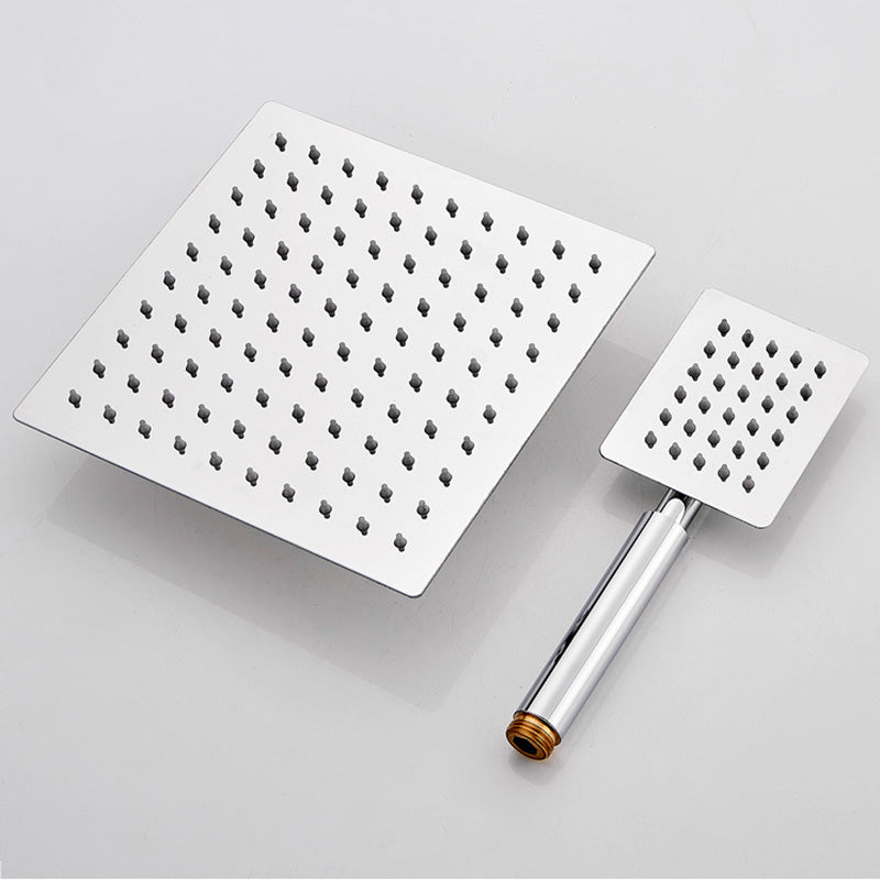 Lisslune | Square Metal Double Shower Heads Modern Shower with Shower Hose