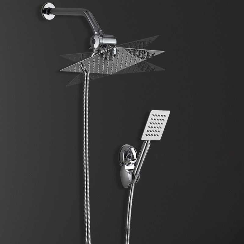 Lisslune | Square Metal Double Shower Heads Modern Shower with Shower Hose