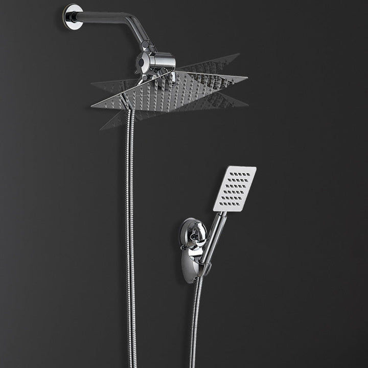 Lisslune | Square Metal Double Shower Heads Modern Shower with Shower Hose
