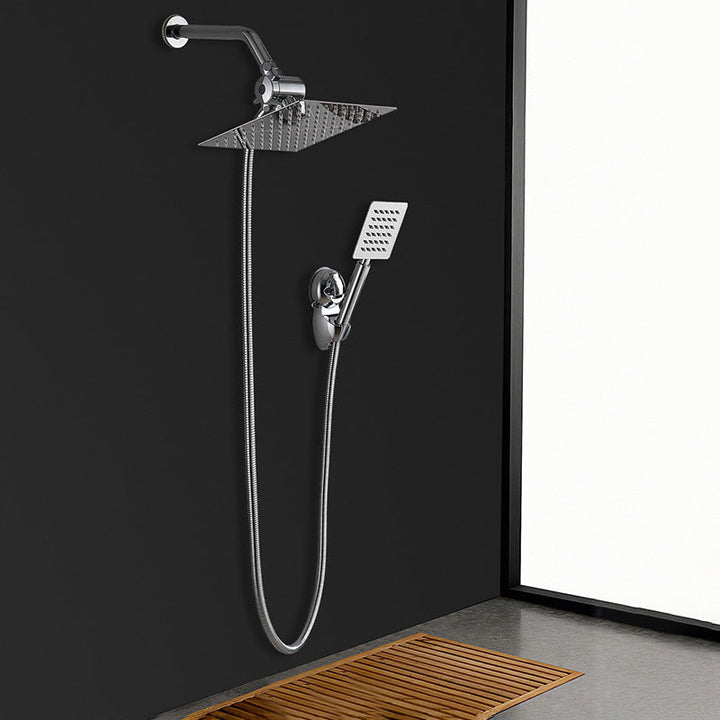 Lisslune | Square Metal Double Shower Heads Modern Shower with Shower Hose