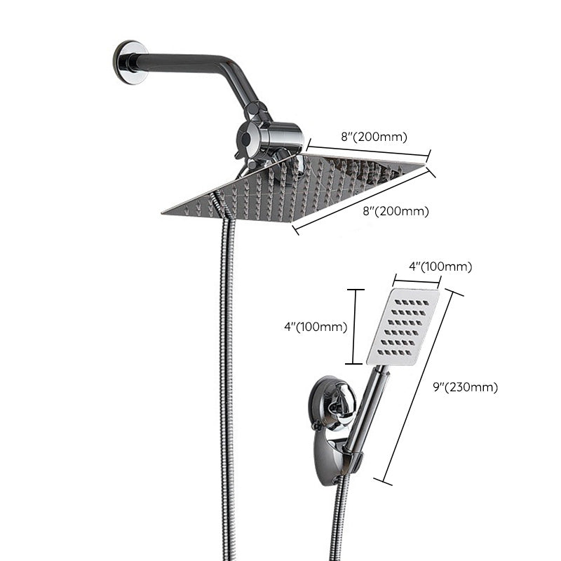 Lisslune | Square Metal Double Shower Heads Modern Shower with Shower Hose