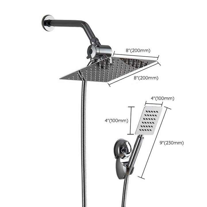 Lisslune | Square Metal Double Shower Heads Modern Shower with Shower Hose
