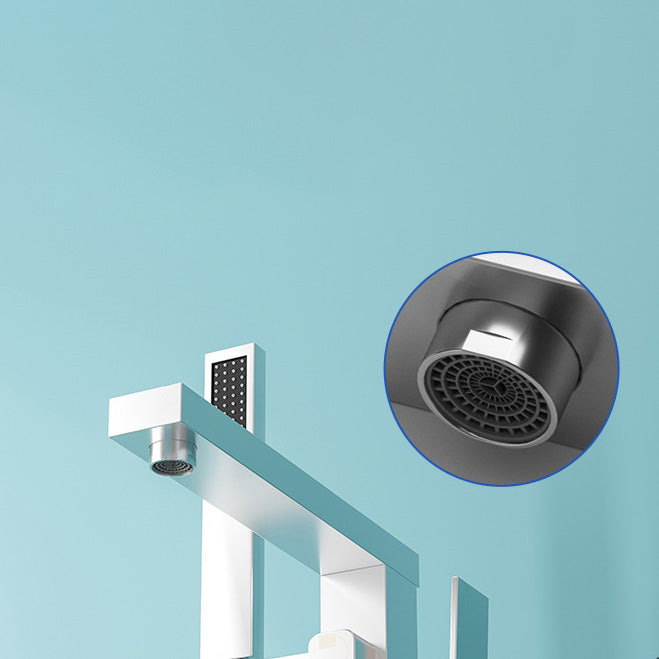 Lisslune | Modern Freestanding Bathtub Faucet Copper Floor Mounted Freestanding Bathtub Faucet