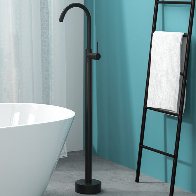Lisslune | Modern Freestanding Bathtub Faucet Copper Floor Mounted Freestanding Bathtub Faucet