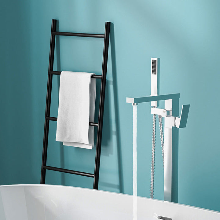 Lisslune | Modern Freestanding Bathtub Faucet Copper Floor Mounted Freestanding Bathtub Faucet