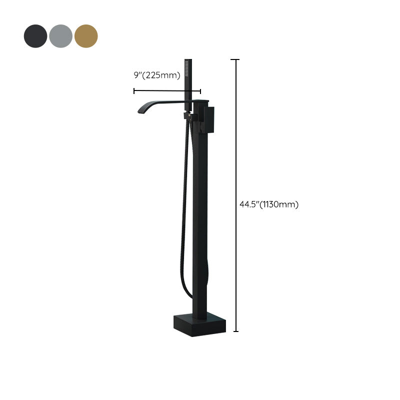 Lisslune | Modern Freestanding Bathtub Faucet Copper Floor Mounted Freestanding Bathtub Faucet