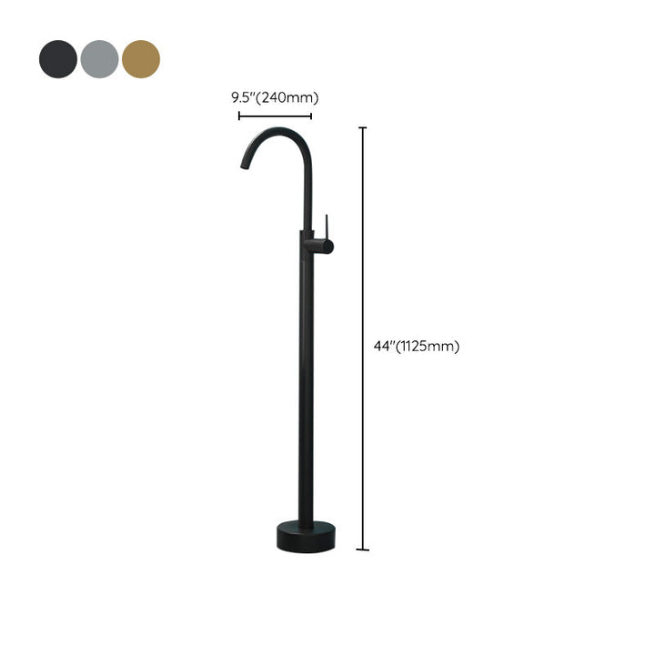 Lisslune | Modern Freestanding Bathtub Faucet Copper Floor Mounted Freestanding Bathtub Faucet