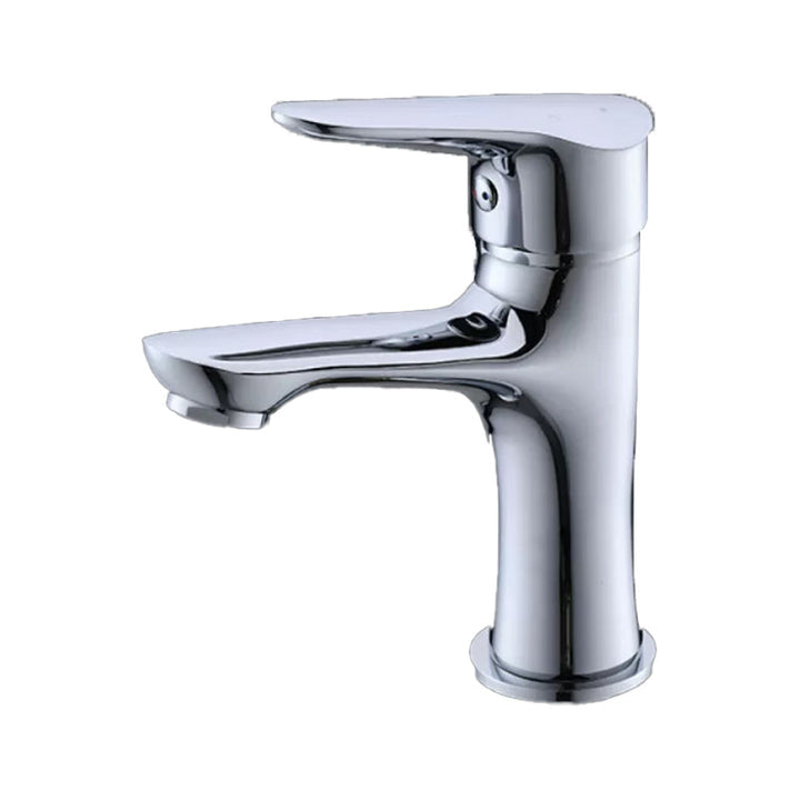 Lisslune | Basic Metal Washbasin Faucet Silver Bathroom Faucet with Lever Handle