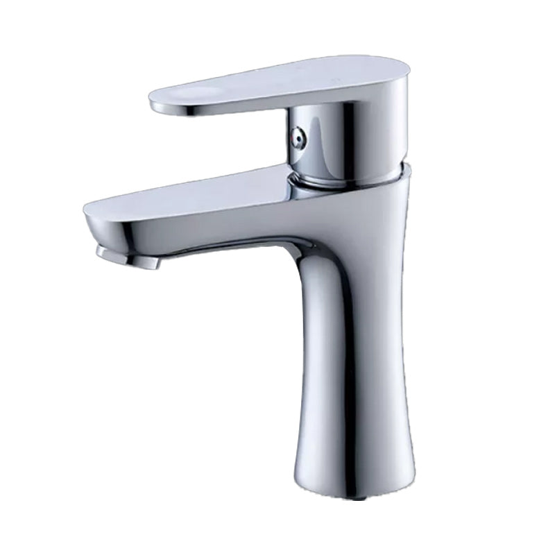 Lisslune | Basic Metal Washbasin Faucet Silver Bathroom Faucet with Lever Handle