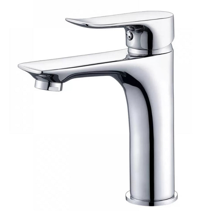 Lisslune | Basic Metal Washbasin Faucet Silver Bathroom Faucet with Lever Handle