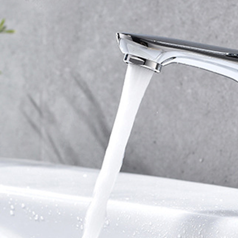Lisslune | Basic Metal Washbasin Faucet Silver Bathroom Faucet with Lever Handle