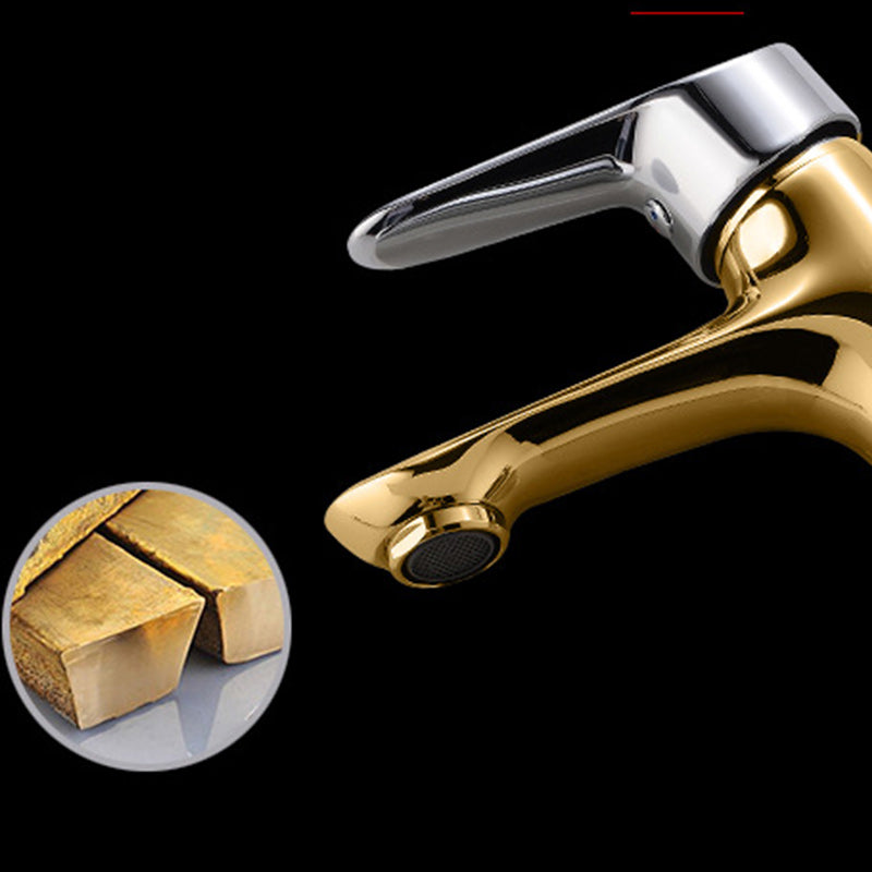 Lisslune | Basic Metal Washbasin Faucet Silver Bathroom Faucet with Lever Handle