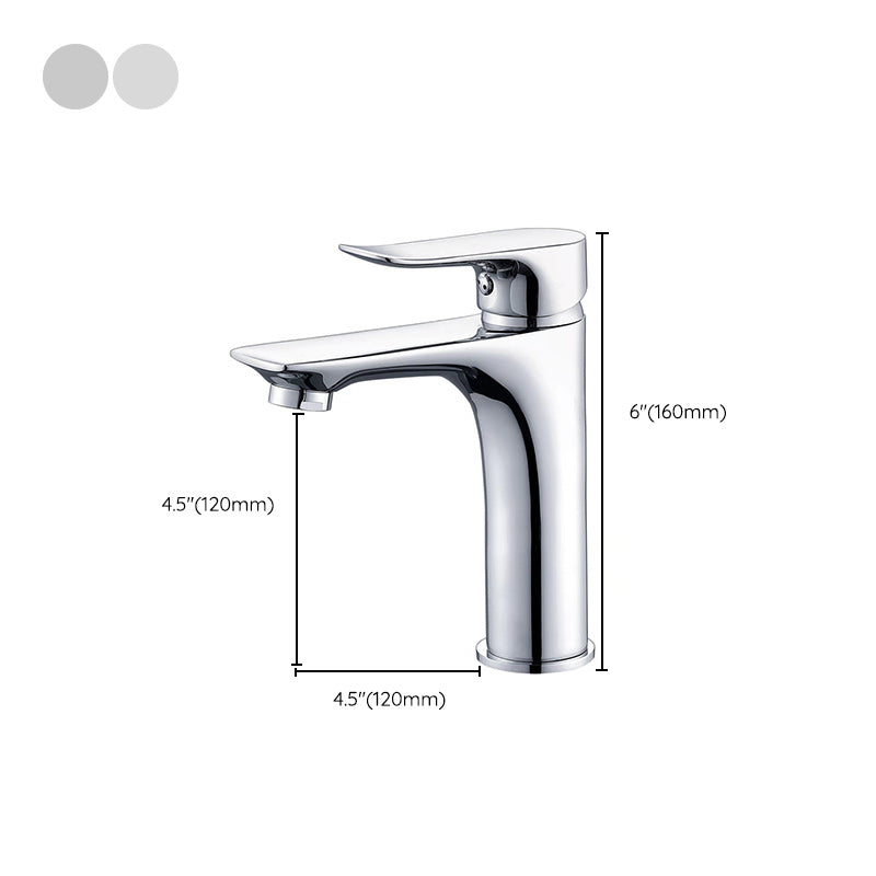 Lisslune | Basic Metal Washbasin Faucet Silver Bathroom Faucet with Lever Handle