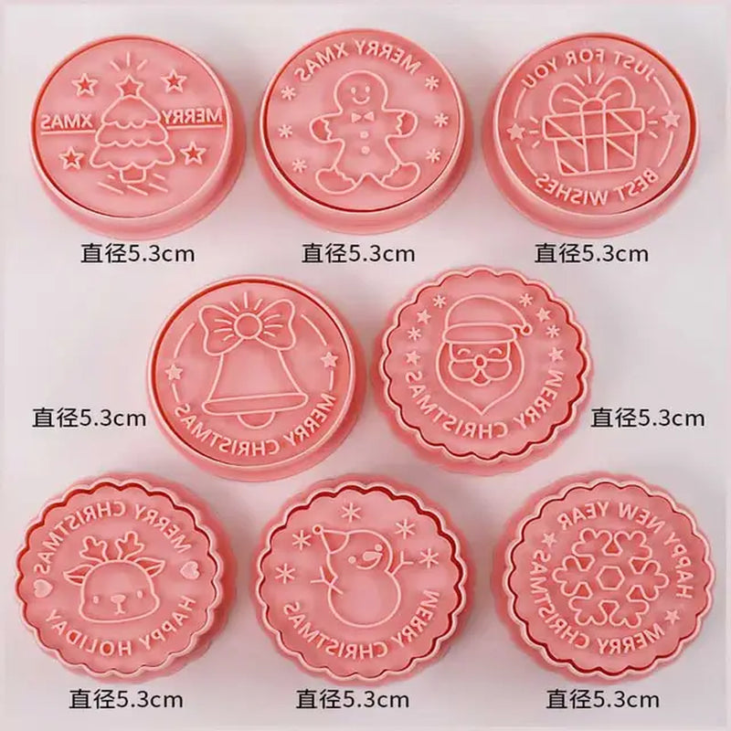 Lisslune | 8 Pieces/Set DIY Cake Decoration Tools Christmas Cartoon Cookie Cutter Set Plastic Baking Molds Cookie Tools