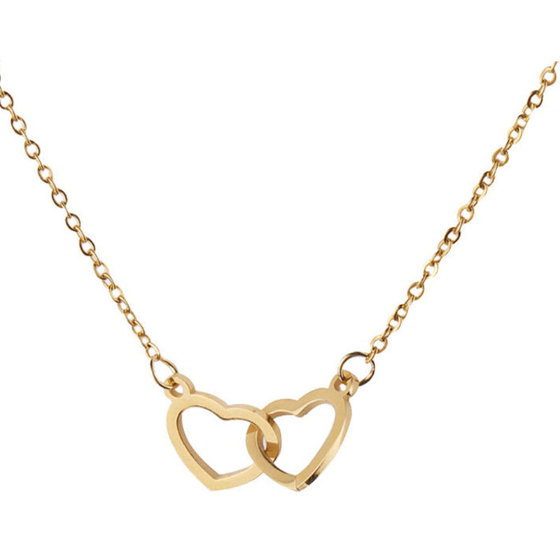 Lisslune | Two Hearts Necklace with Rotating Rose Gift Box