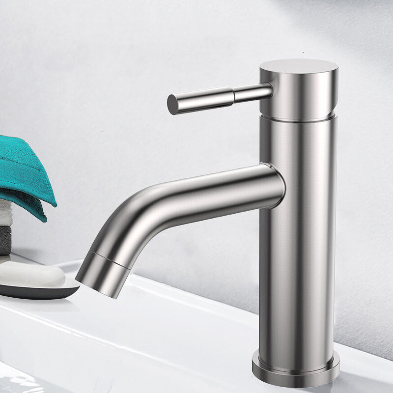 Lisslune | Modern Silver Washbasin Mixer Single Lever Bathroom Faucet with Lever Handle