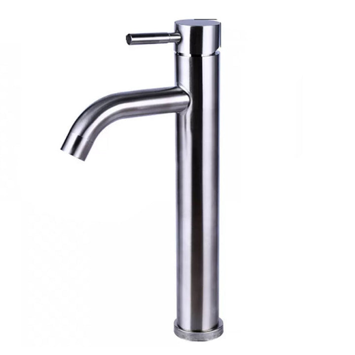 Lisslune | Modern Silver Bathroom Faucet Single Handle Bathroom Tap with Lever Handle