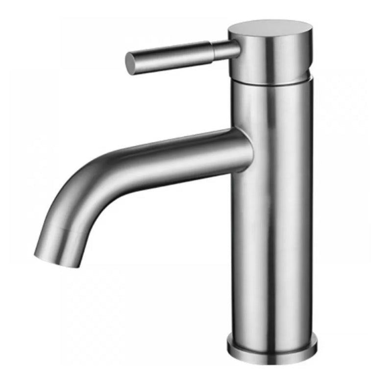 Lisslune | Modern Silver Bathroom Faucet Single Handle Bathroom Tap with Lever Handle