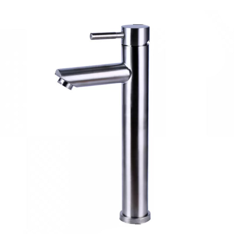 Lisslune | Modern Silver Bathroom Faucet Single Handle Bathroom Tap with Lever Handle
