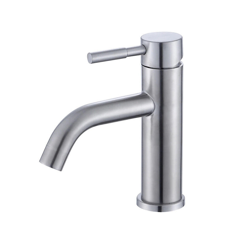 Lisslune | Modern Silver Bathroom Faucet Single Handle Bathroom Tap with Lever Handle