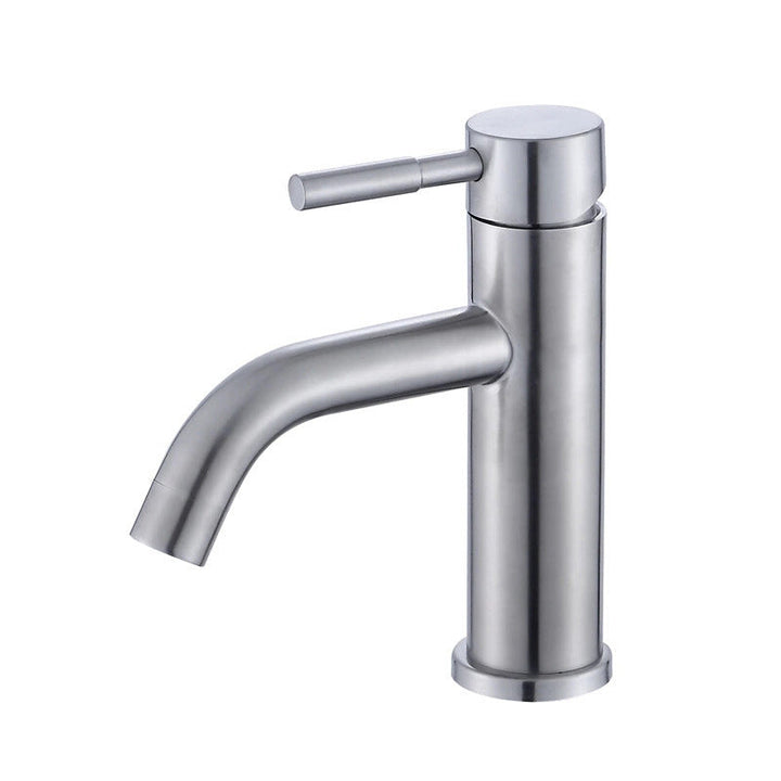 Lisslune | Modern Silver Bathroom Faucet Single Handle Bathroom Tap with Lever Handle
