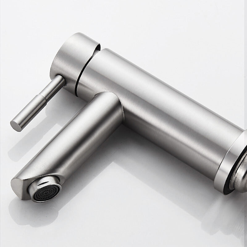 Lisslune | Modern Silver Washbasin Mixer Single Lever Bathroom Faucet with Lever Handle