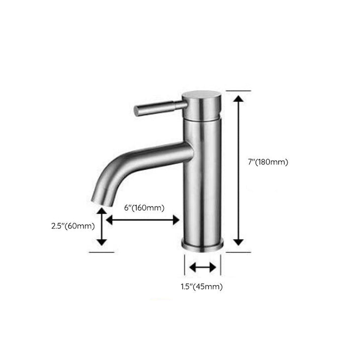 Lisslune | Modern Silver Washbasin Mixer Single Lever Bathroom Faucet with Lever Handle
