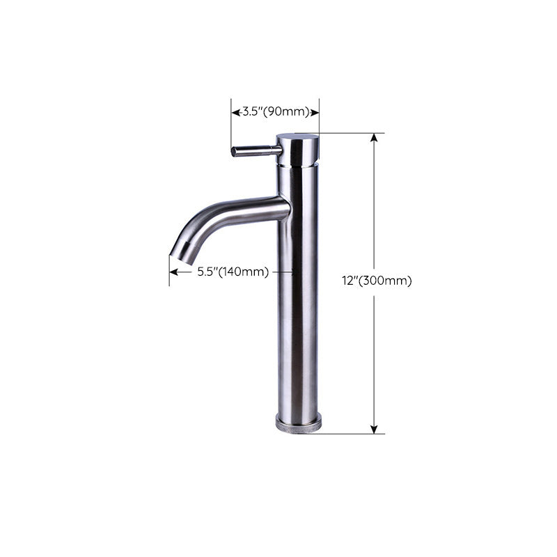 Lisslune | Modern Silver Bathroom Faucet Single Handle Bathroom Tap with Lever Handle