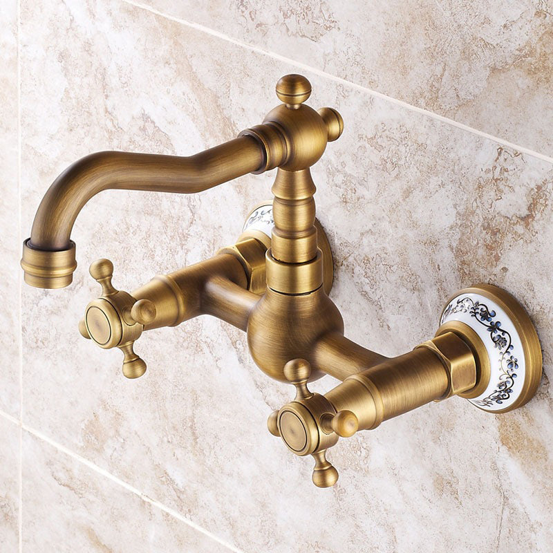 Lisslune | Wall-mounted Fixture Glam Style Bathroom Fixture with 2 Handles