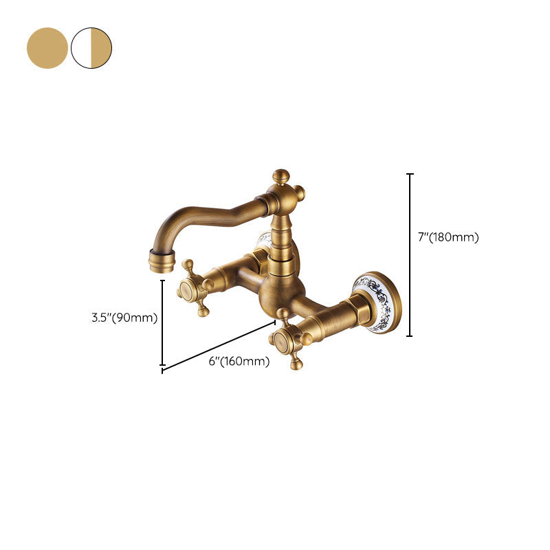 Lisslune | Wall-mounted Fixture Glam Style Bathroom Fixture with 2 Handles