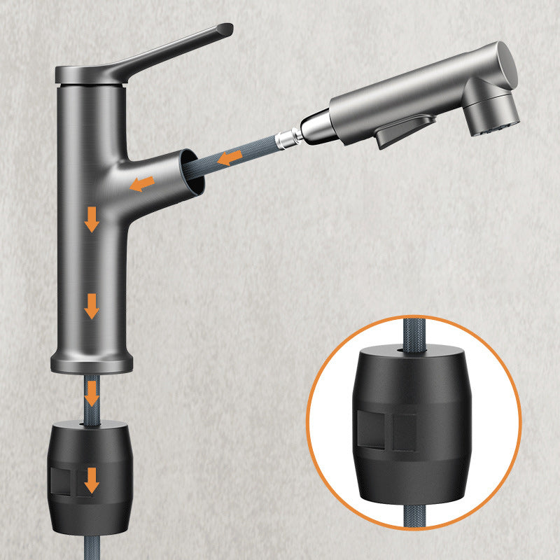 Lisslune | Modern Sink Faucet Solid Color Metal Sink Bathroom Faucet