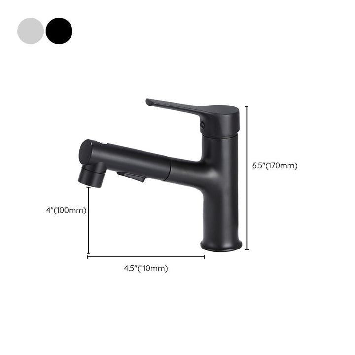 Lisslune | Modern Sink Faucet Solid Color Metal Sink Bathroom Faucet