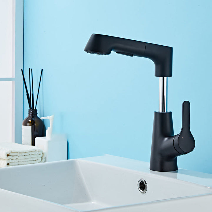 Lisslune | Contemporary Style Center Sink Faucets Lever Handles Faucets for Bathroom
