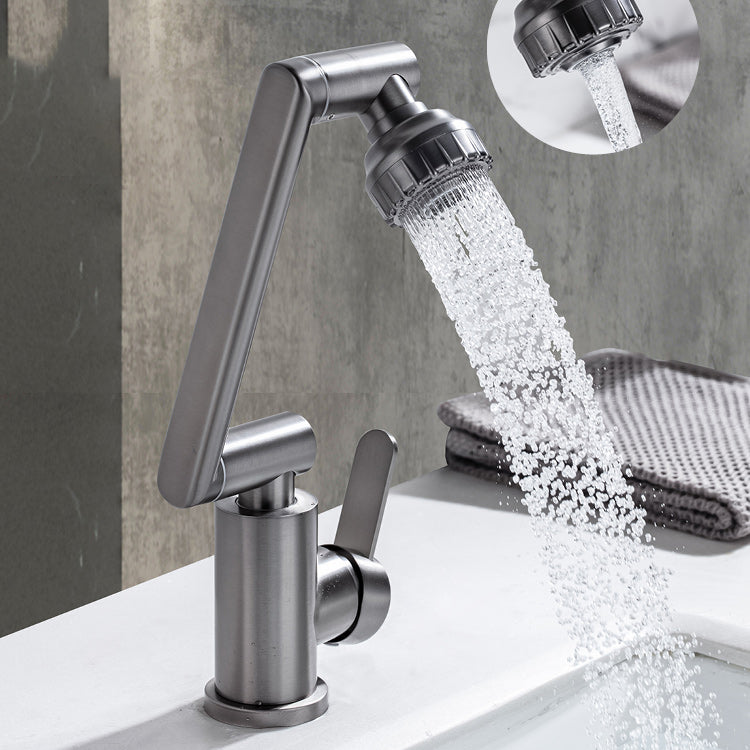 Lisslune | Swivel spout bathroom faucet single hole sink faucet with lever handle