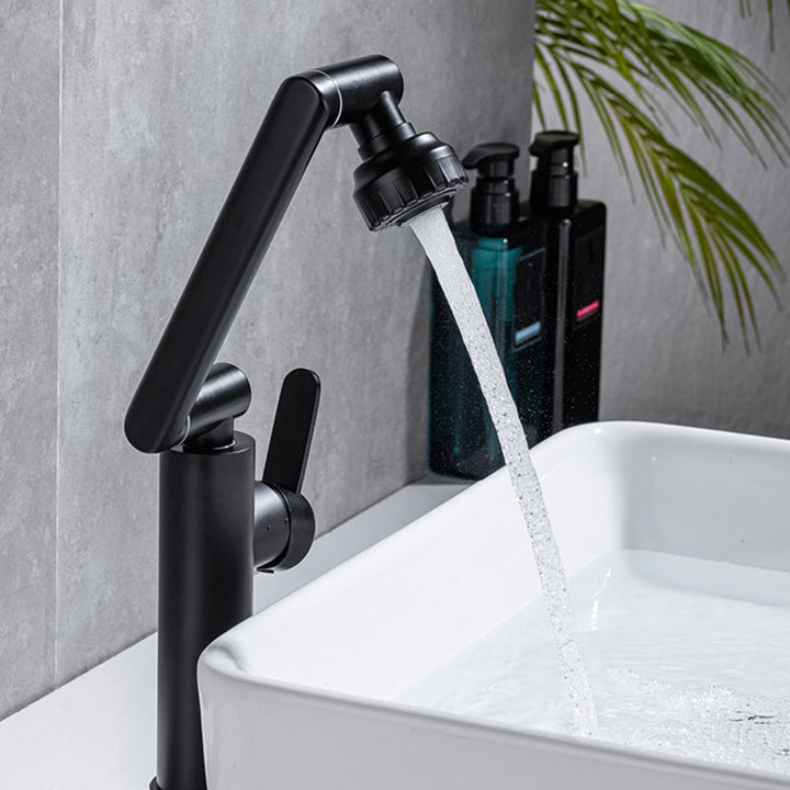 Lisslune | Swivel spout bathroom faucet single hole sink faucet with lever handle