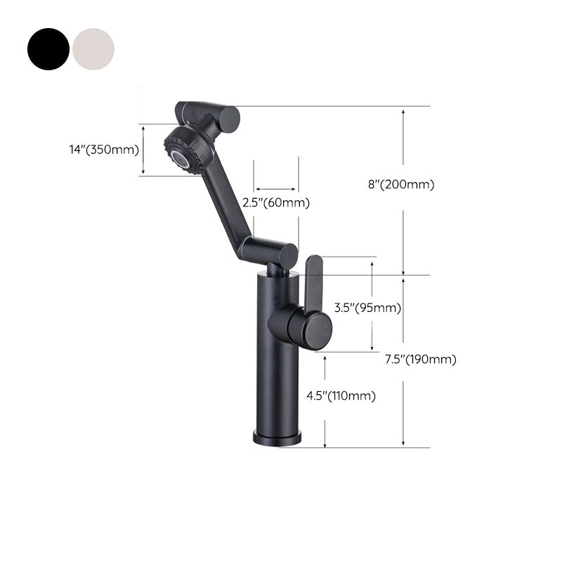 Lisslune | Swivel spout bathroom faucet single hole sink faucet with lever handle