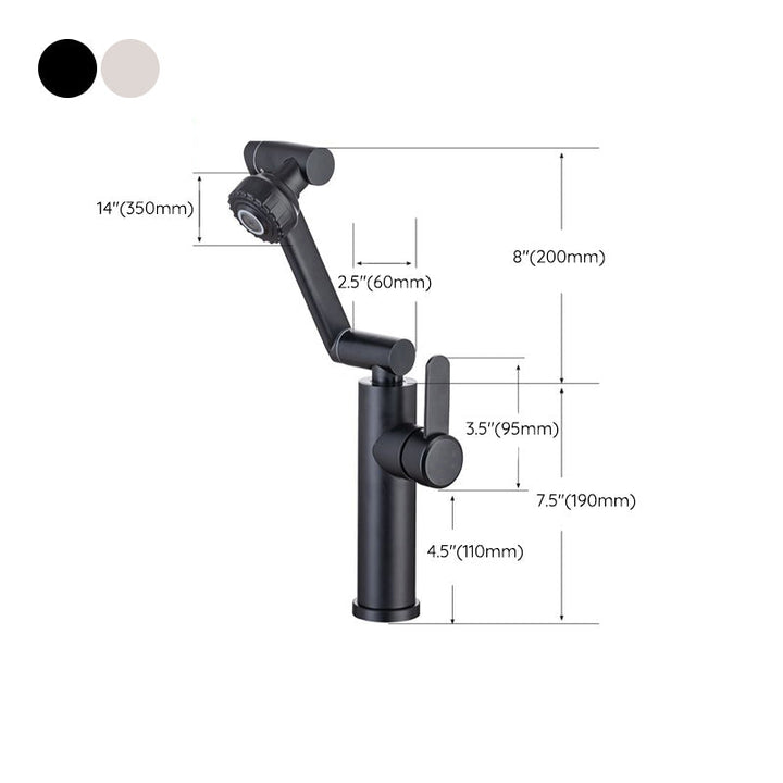 Lisslune | Swivel spout bathroom faucet single hole sink faucet with lever handle