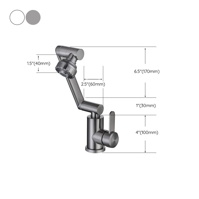 Lisslune | Swivel spout bathroom faucet single hole sink faucet with lever handle