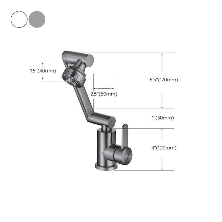 Lisslune | Swivel spout bathroom faucet single hole sink faucet with lever handle