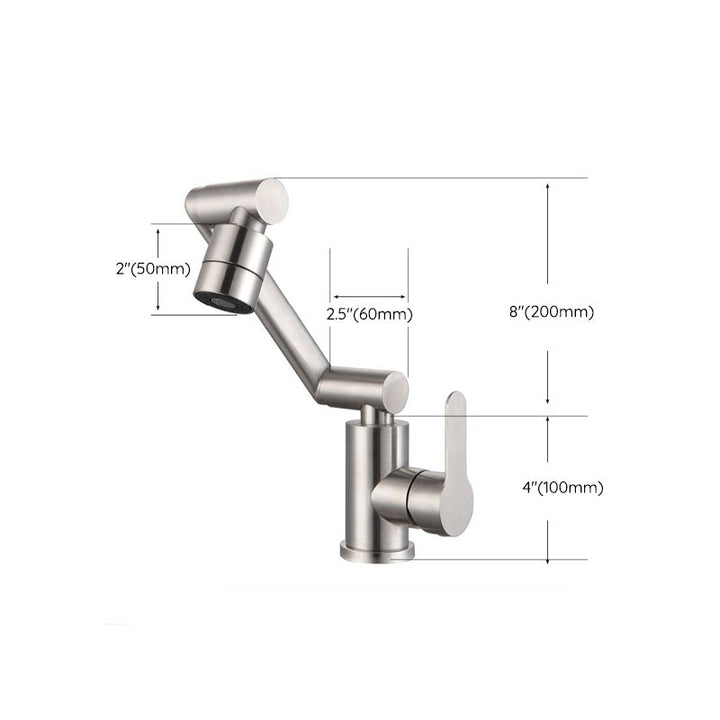 Lisslune | Swivel spout bathroom faucet single hole sink faucet with lever handle