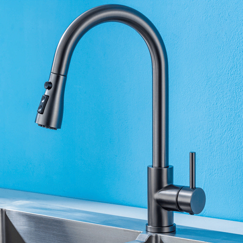 Lisslune | Modern Style Expandable Sink Faucet Single Handle Stainless Steel Sink Faucet