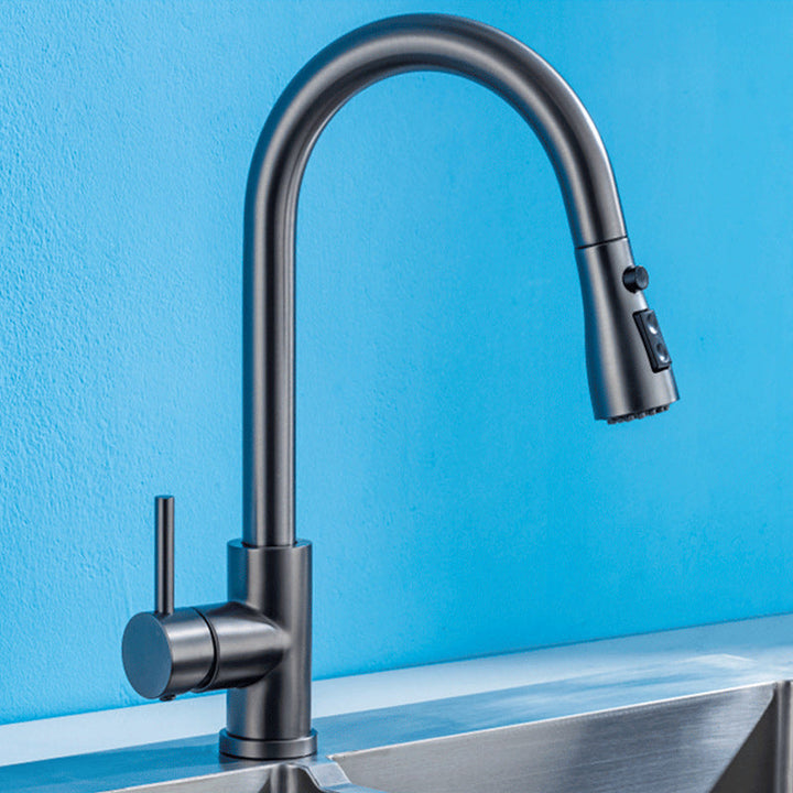 Lisslune | Modern Style Expandable Sink Faucet Single Handle Stainless Steel Sink Faucet